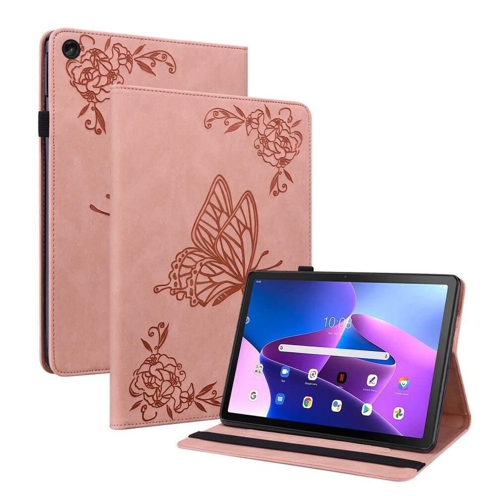  Lenovo Tab M10 Plus (3rd gen) Leren vlinderhoesje Roze