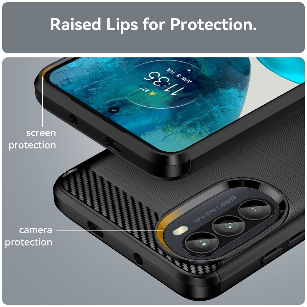 Hoesje TPU Brushed Motorola Moto G52 Zwart