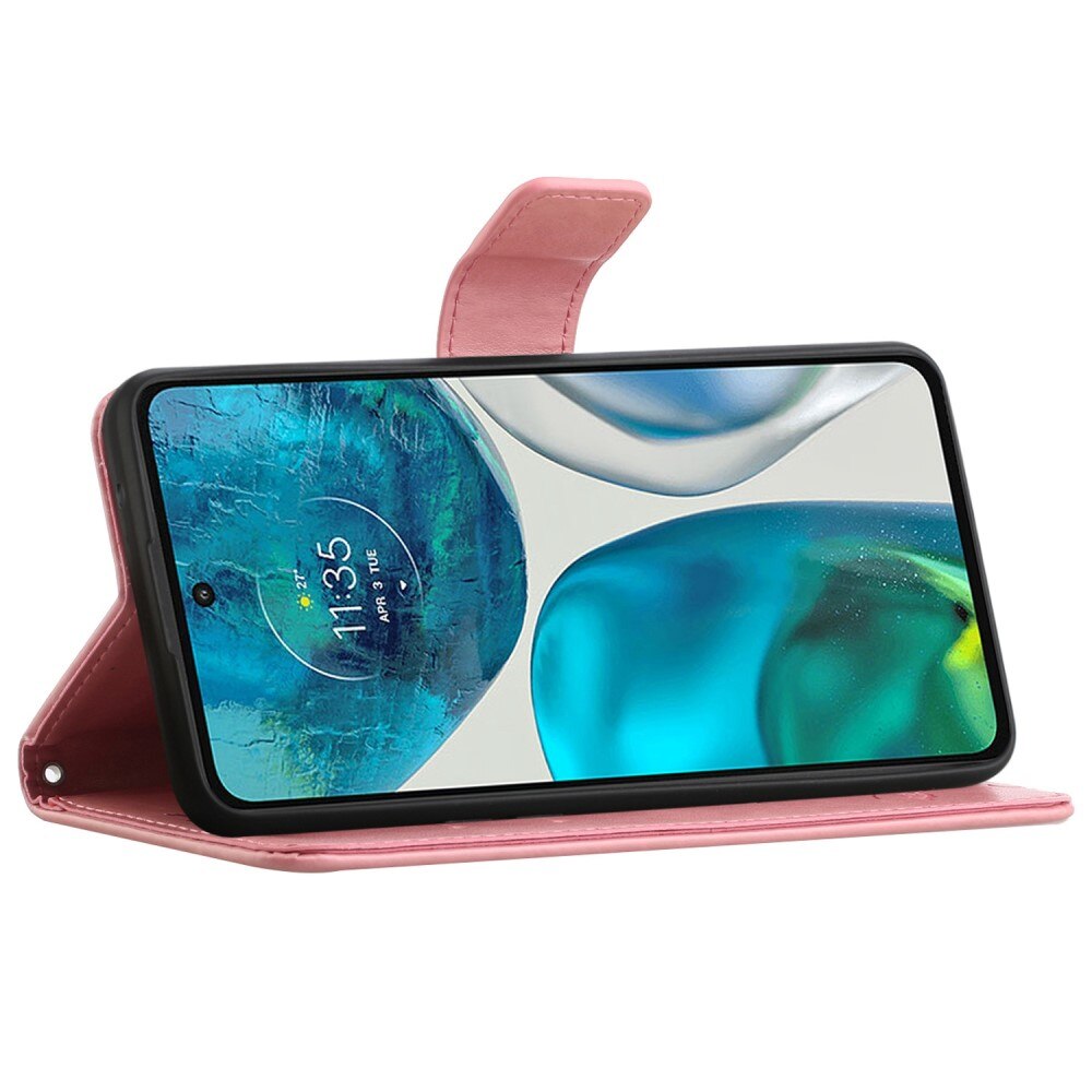 Motorola E32 Leren vlinderhoesje Roze