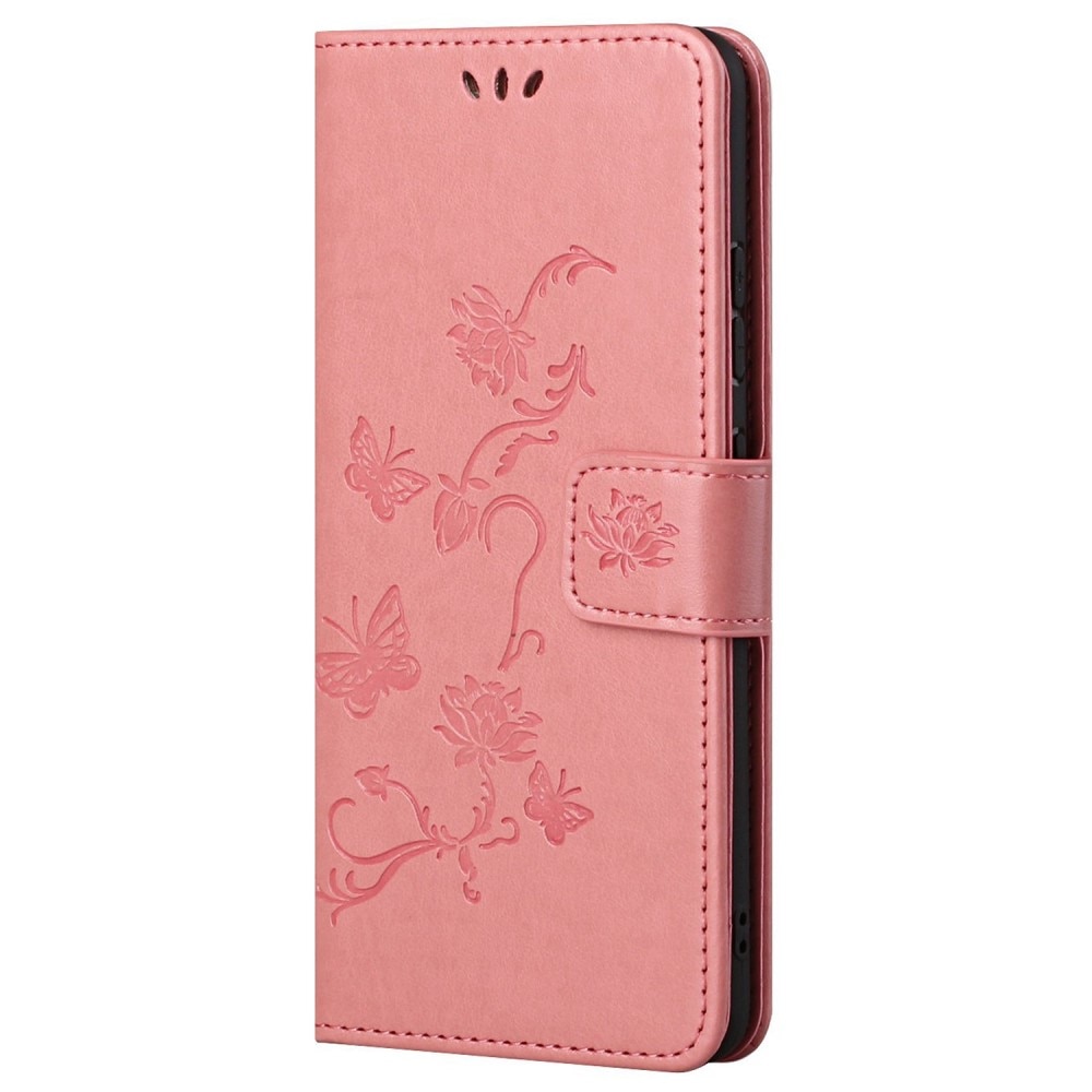 Motorola E32 Leren vlinderhoesje Roze