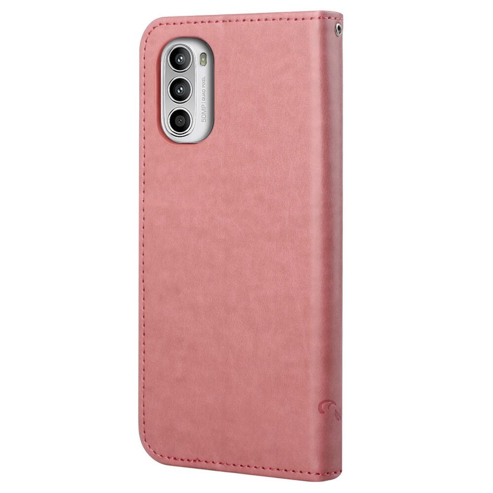 Motorola E32 Leren vlinderhoesje Roze