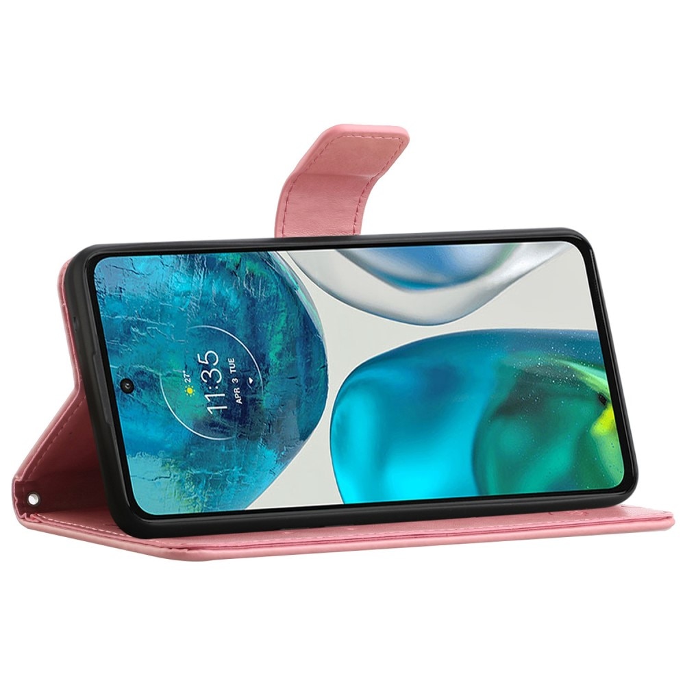 Motorola Moto G52 Leren vlinderhoesje Roze