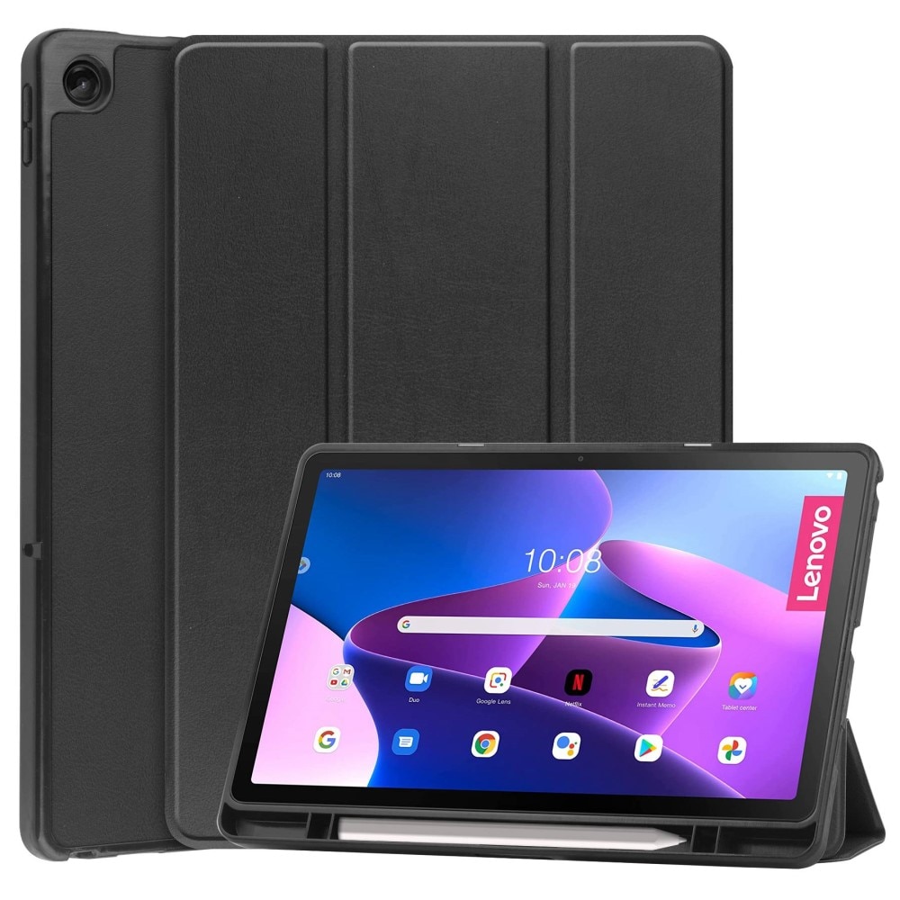 Lenovo M10 Plus (3rd gen) Tri-fold met Penhouder Zwart