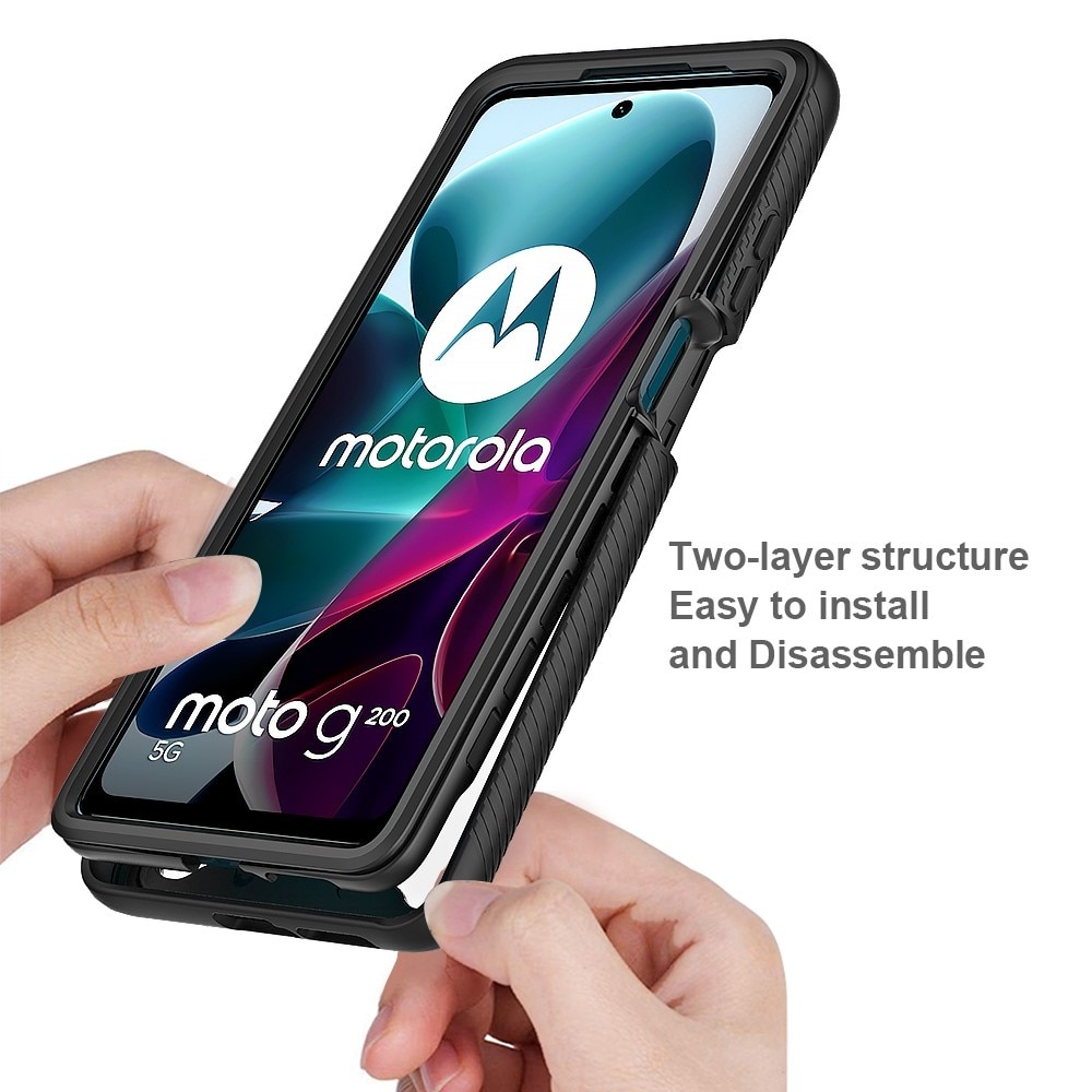 Motorola Moto G200 Full Protection Case Zwart