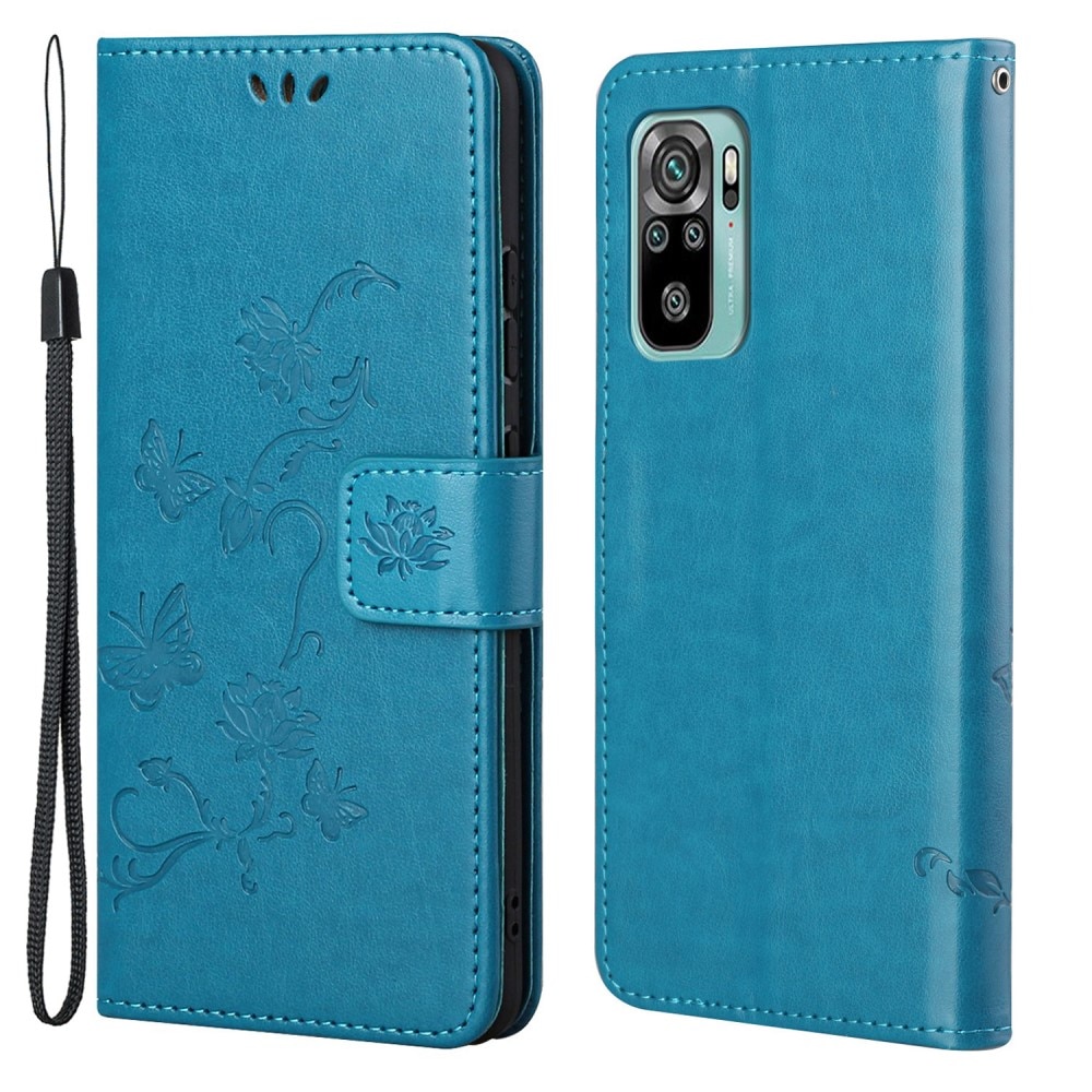 Xiaomi Redmi 10 Leren vlinderhoesje Blauw