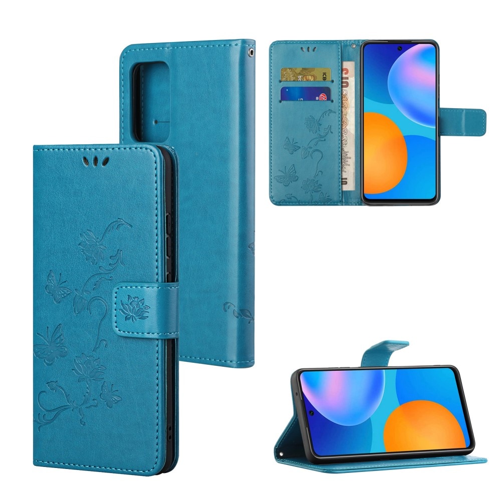 Xiaomi Redmi 10 Leren vlinderhoesje Blauw