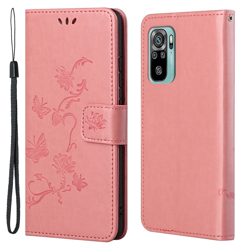 Xiaomi Redmi 10 Leren vlinderhoesje Roze