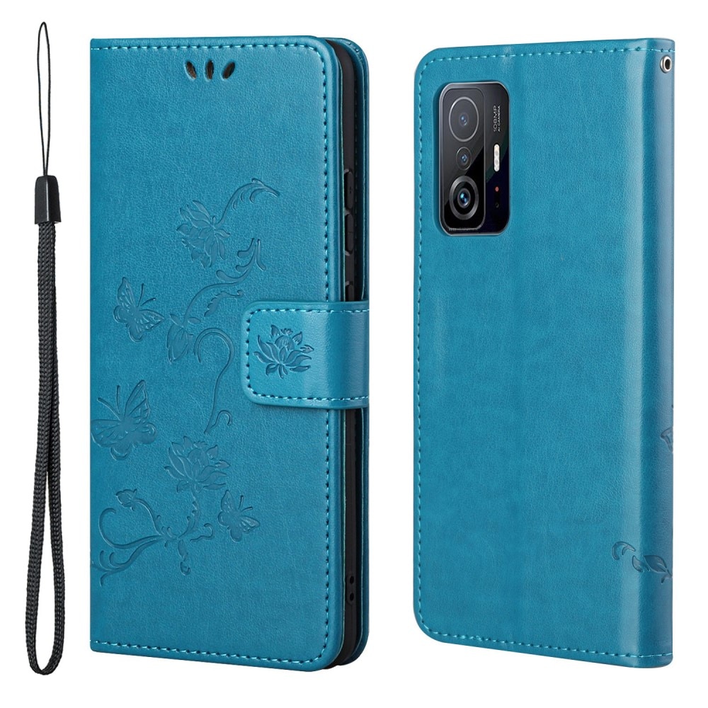 Xiaomi 11T/11T Pro Leren vlinderhoesje Blauw