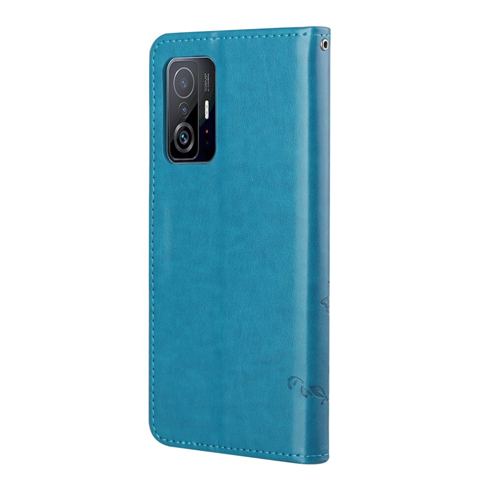 Xiaomi 11T/11T Pro Leren vlinderhoesje Blauw