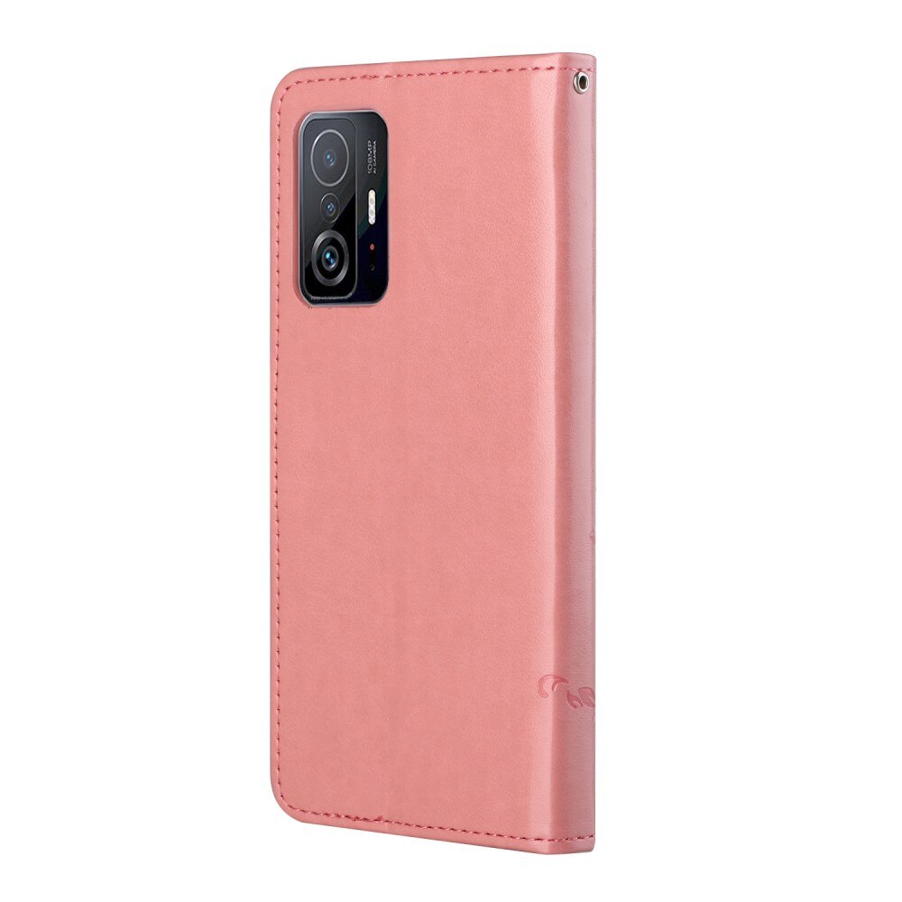 Xiaomi 11T/11T Pro Leren vlinderhoesje Roze