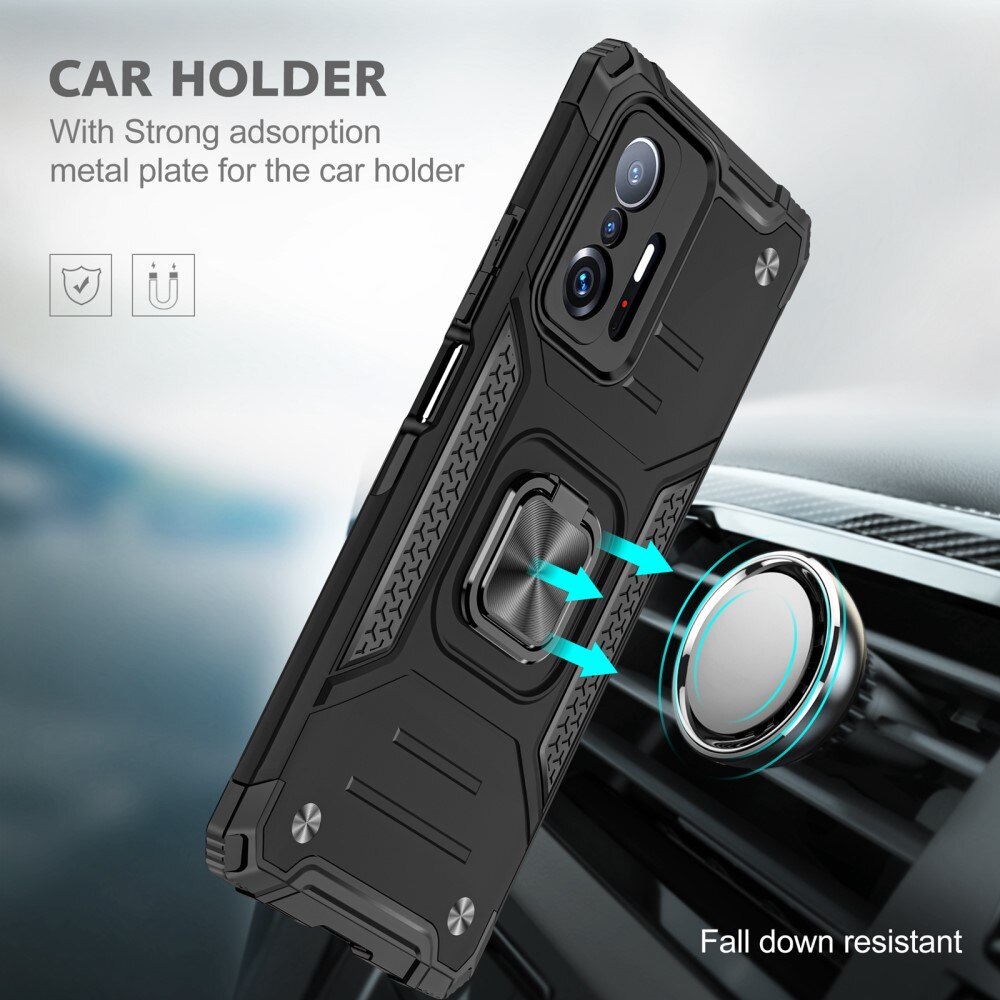 Xiaomi 11T/11T Pro Hybridcase Tech Ring Zwart