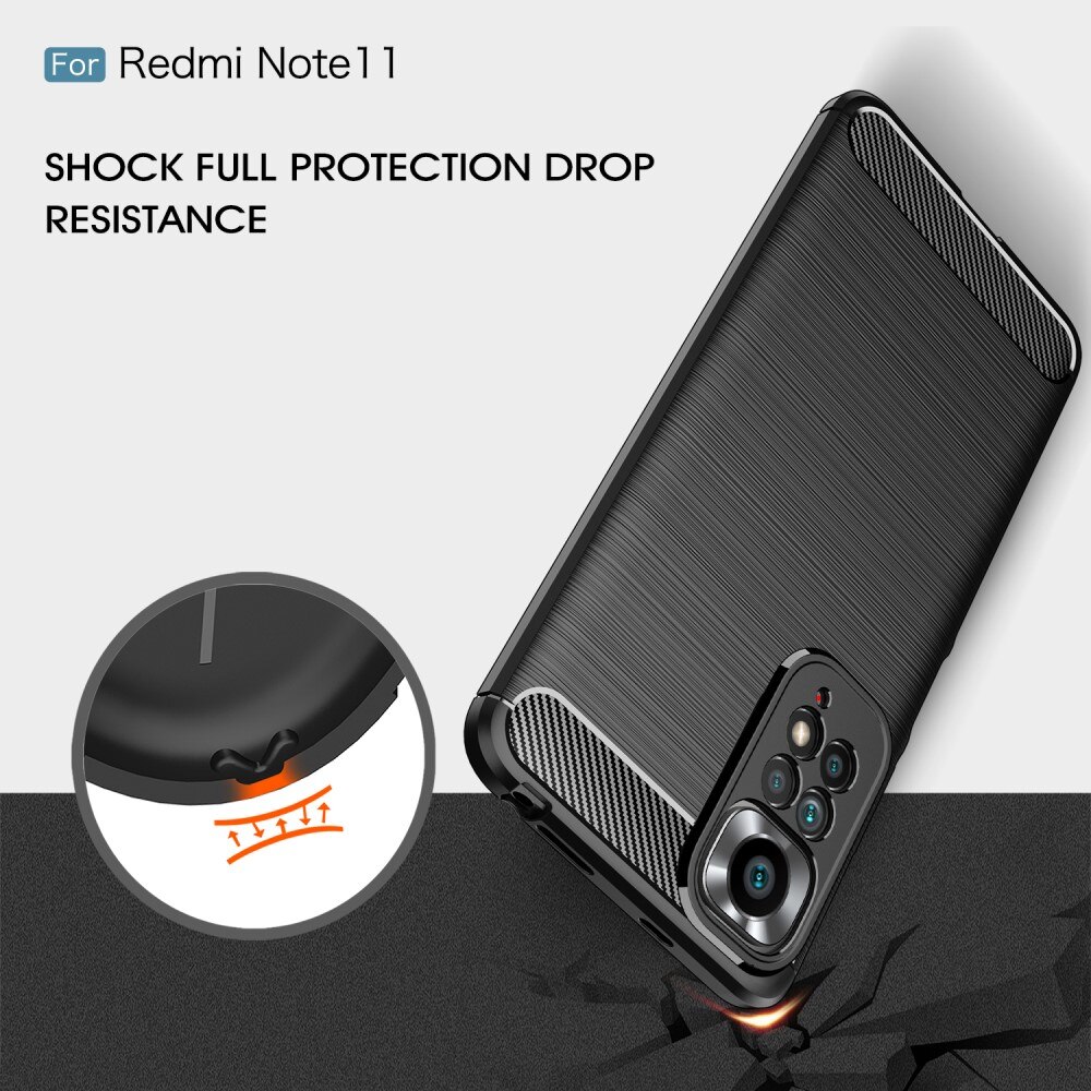 Hoesje TPU Brushed Xiaomi Redmi Note 11 Zwart