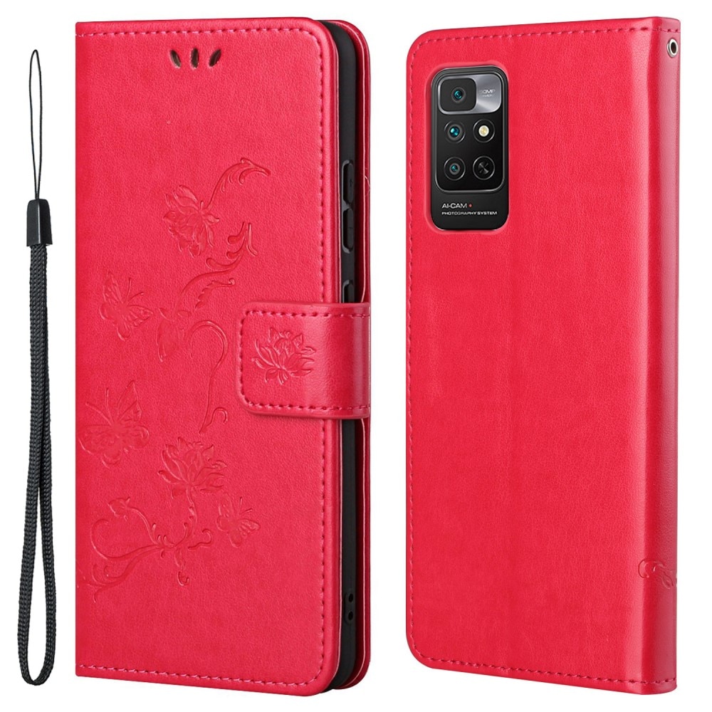 Xiaomi Redmi Note 11 Leren vlinderhoesje Rood