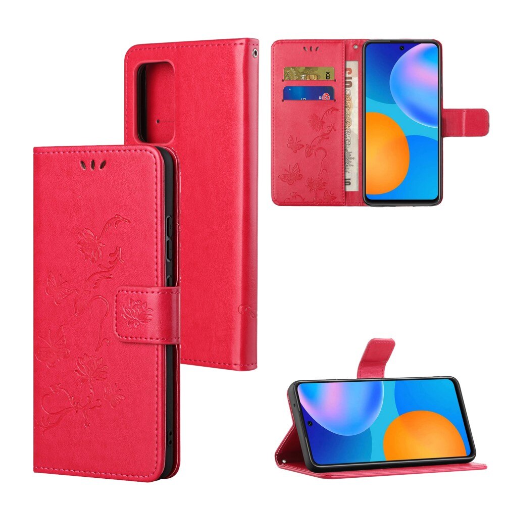 Xiaomi Redmi Note 11 Leren vlinderhoesje Rood