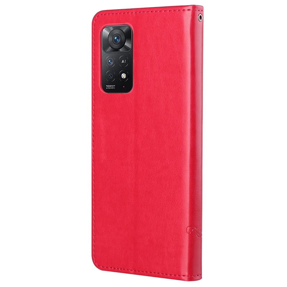 Xiaomi Redmi Note 11 Pro Leren vlinderhoesje Rood