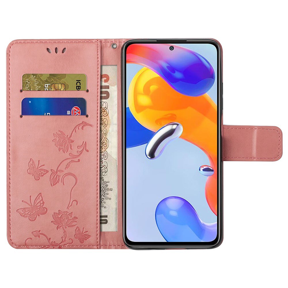 Xiaomi Redmi Note 11 Pro Leren vlinderhoesje Roze