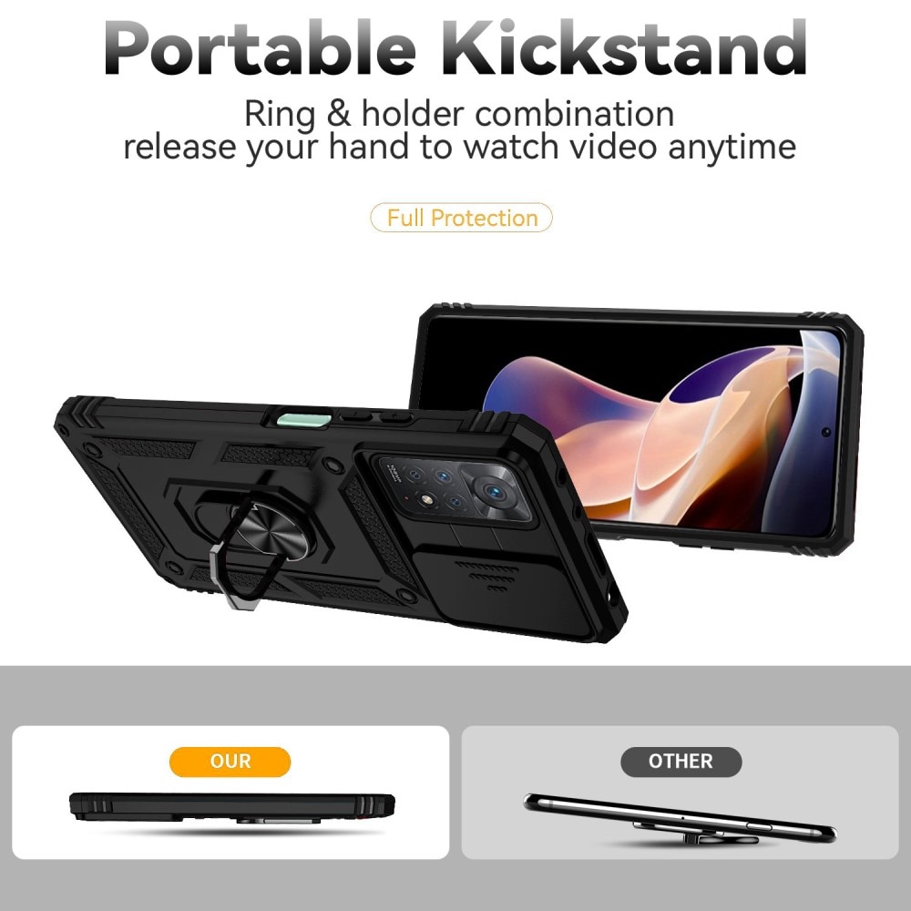 Xiaomi Redmi Note 11 Pro Hybridcase Ring+Camera Protector Zwart