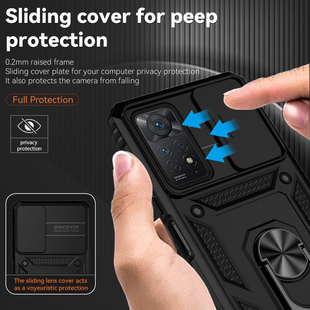 Xiaomi Redmi Note 11 Pro Hybridcase Ring+Camera Protector Zwart