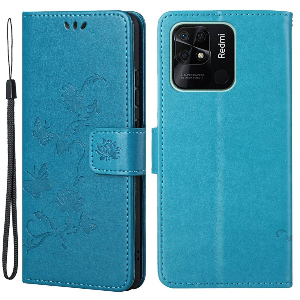 Xiaomi Redmi 10C Leren vlinderhoesje Blauw