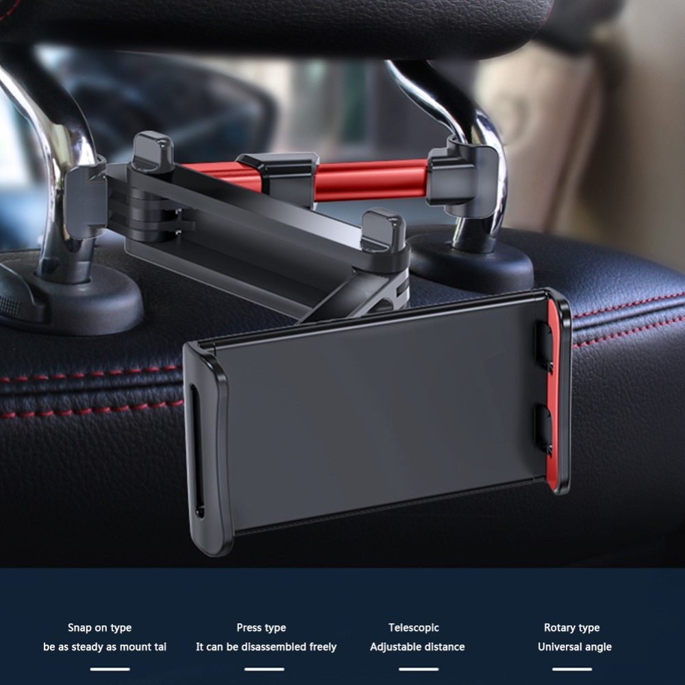 Tablet / iPad houder - Auto hoofdsteun - Verstelbaar - Universeel Zwart