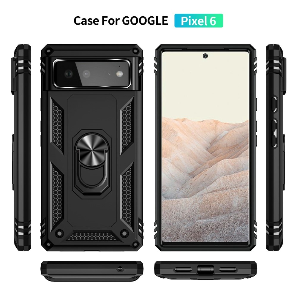 Google Pixel 6 Hybridcase Tech Ring Zwart