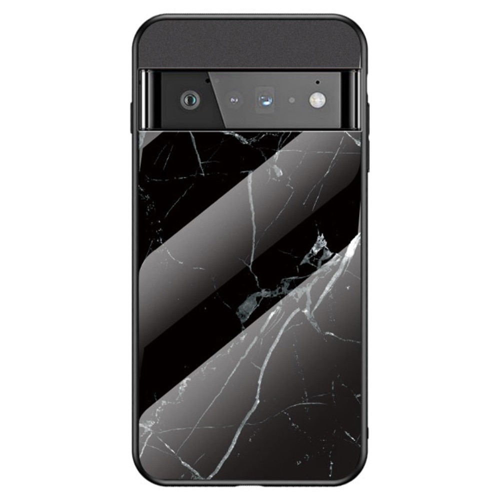 Google Pixel 7 Pro Hoesje Gehard Glas zwart marmer