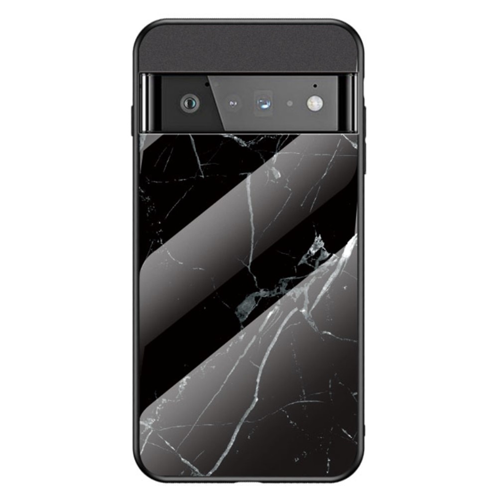 Google Pixel 7 Hoesje Gehard Glas zwart marmer