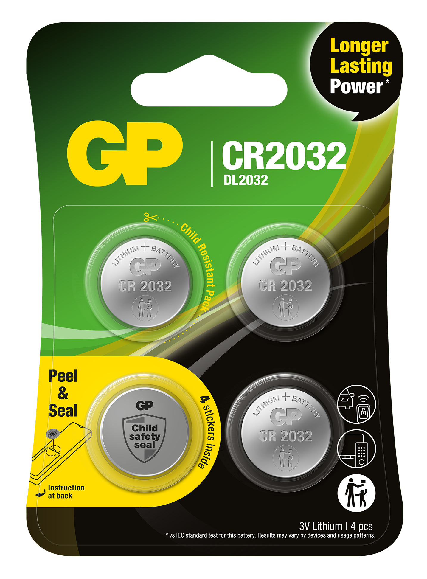Batterij Knoopcel Lithium CR2032 (4-pack)