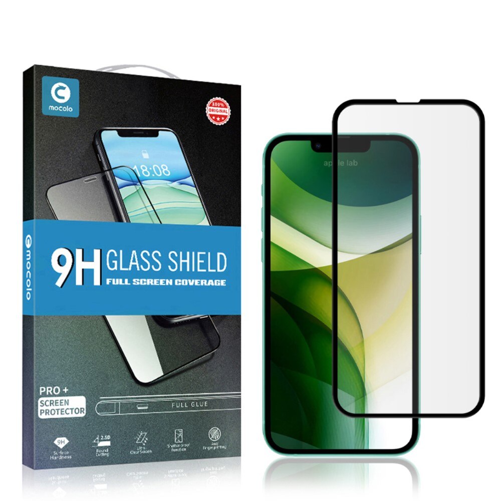 Full-cover Gehard Glas iPhone 13 Pro zwart