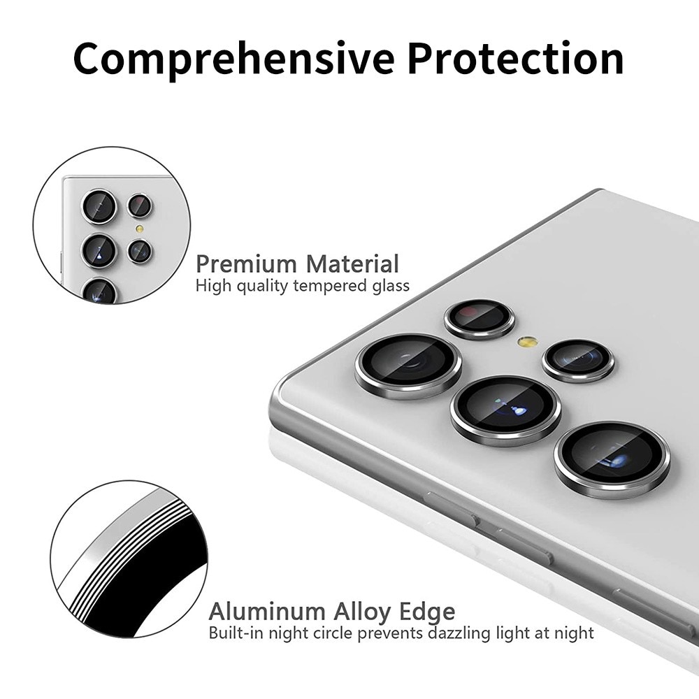 Gehard Glas Camera Protector Aluminium Samsung Galaxy S22 Ultra zwart