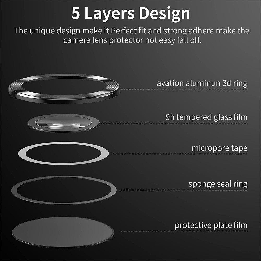 Gehard Glas Camera Protector Aluminium Samsung Galaxy S22 Ultra zwart