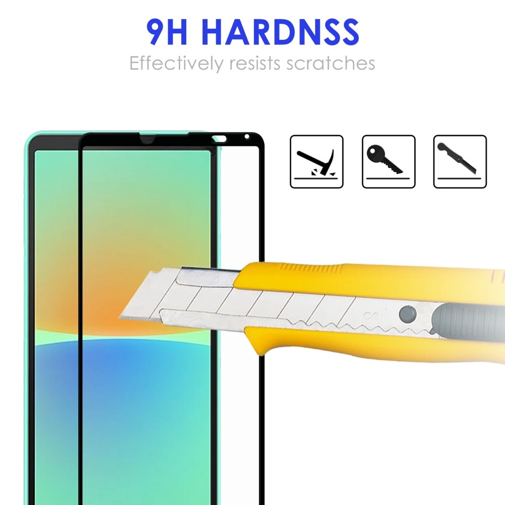 Sony Xperia 10 iV Full-cover Gehard Glas Screenprotector Zwart