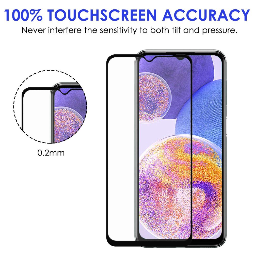 Samsung Galaxy A23 Full-cover Gehard Glas Screenprotector Zwart