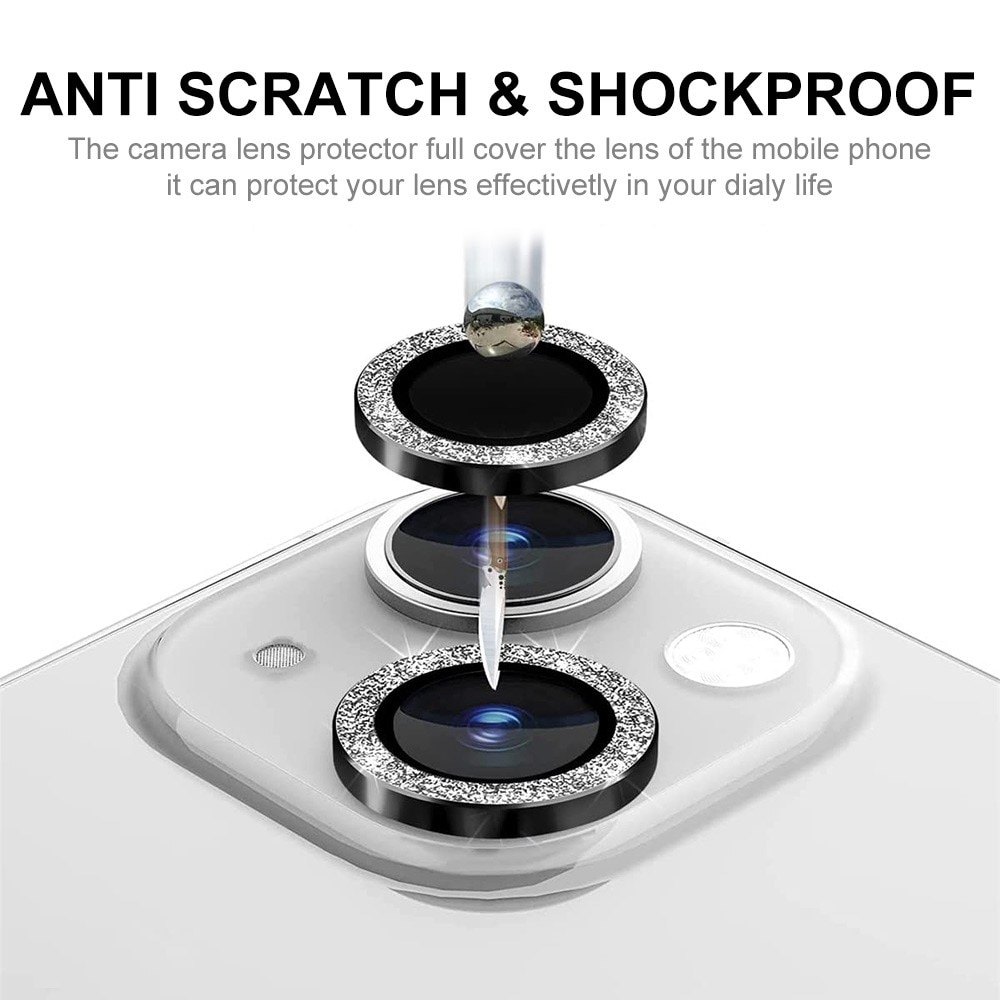 Gehard Glas Camera Protector Aluminium Schitteren iPhone 13 Mini zwart