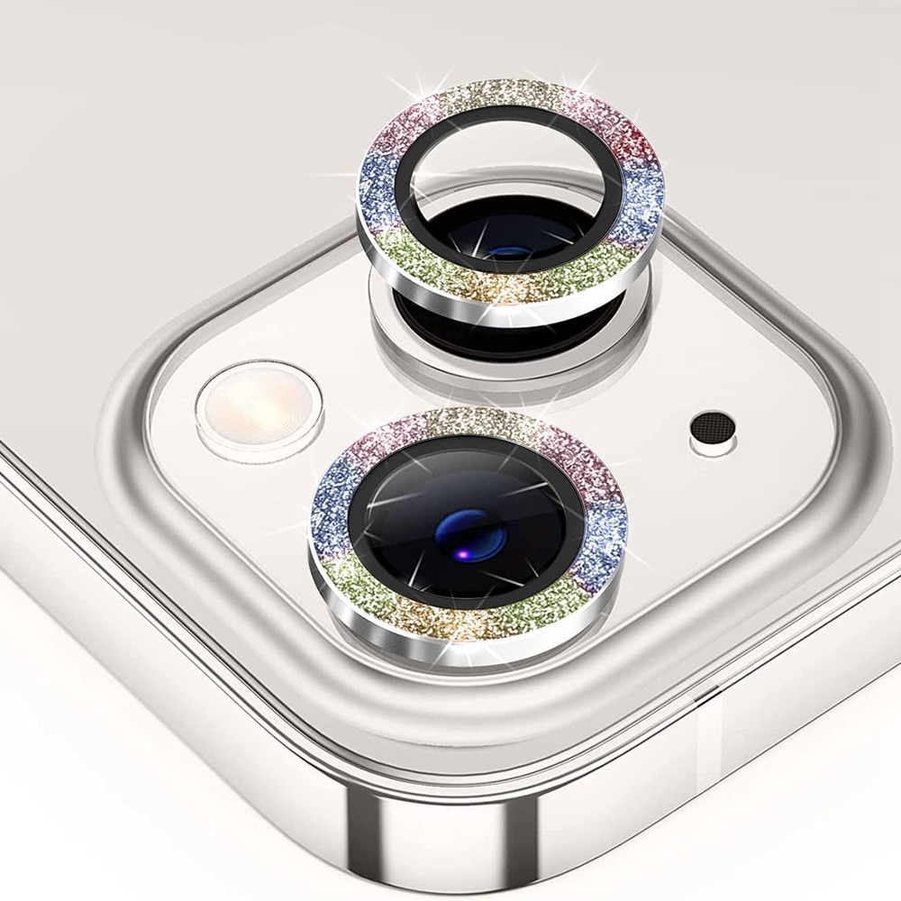 Gehard Glas Camera Protector Aluminium Schitteren iPhone 13 Mini Regenboog