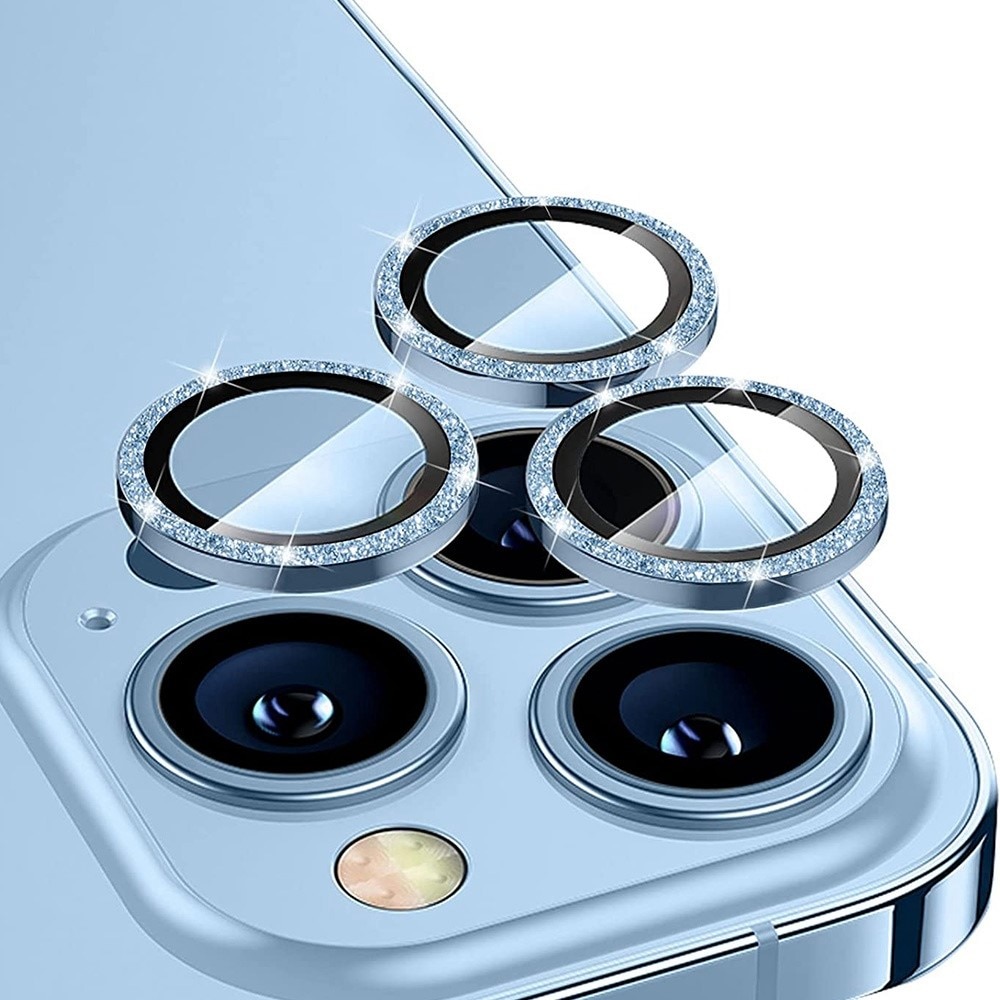Gehard Glas Camera Protector Aluminium Schitteren iPhone 13 Pro Max blauw