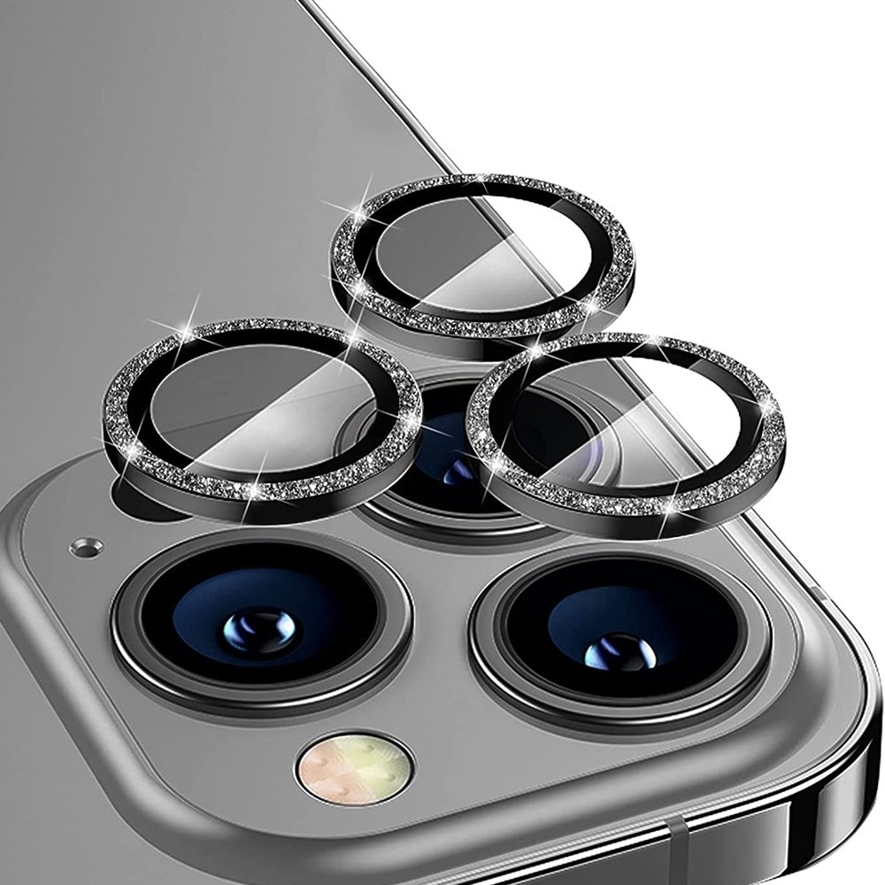 Gehard Glas Camera Protector Aluminium Schitteren iPhone 13 Pro/13 Pro Max Zwart