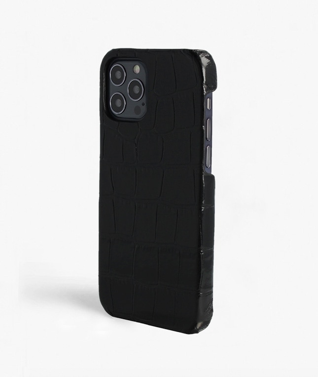 Hoesje iPhone 12/iPhone 12 Pro Croco Zwart