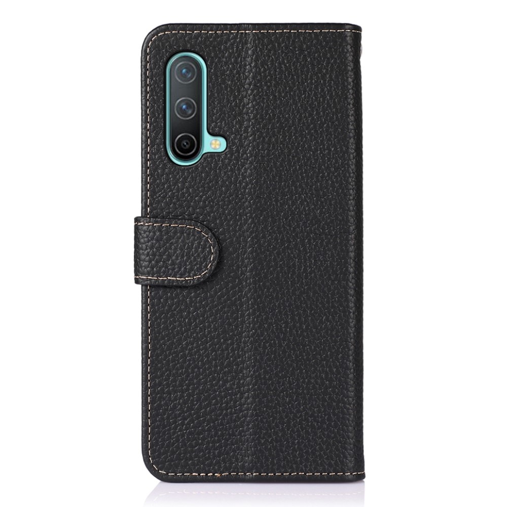 Real Leather Wallet OnePlus Nord CE 5G Zwart