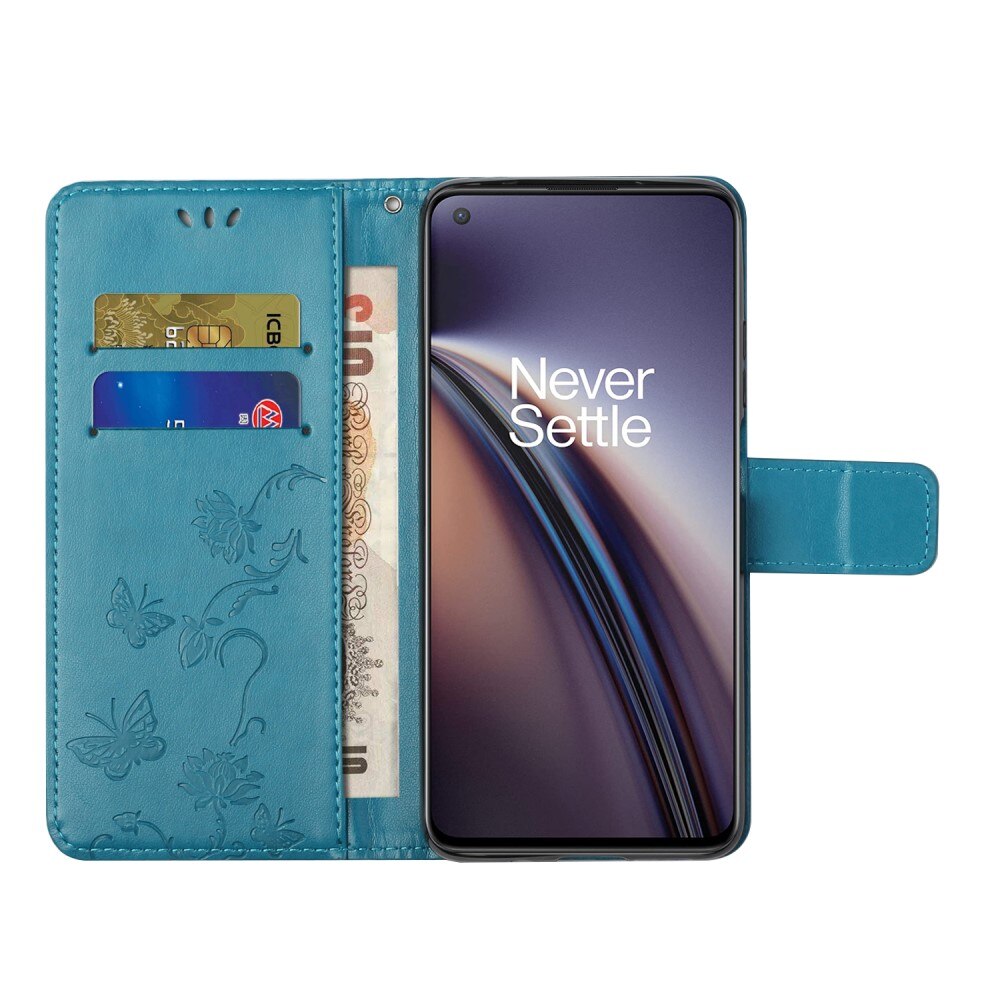  OnePlus Nord CE 5G Leren vlinderhoesje Blauw