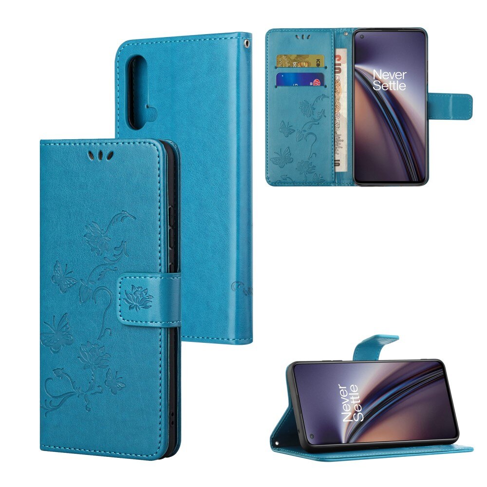  OnePlus Nord CE 5G Leren vlinderhoesje Blauw