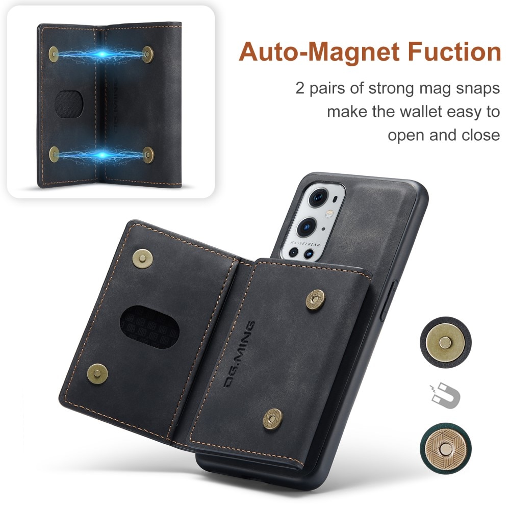 Magnetic Card Slots Case OnePlus 9 Pro Zwart