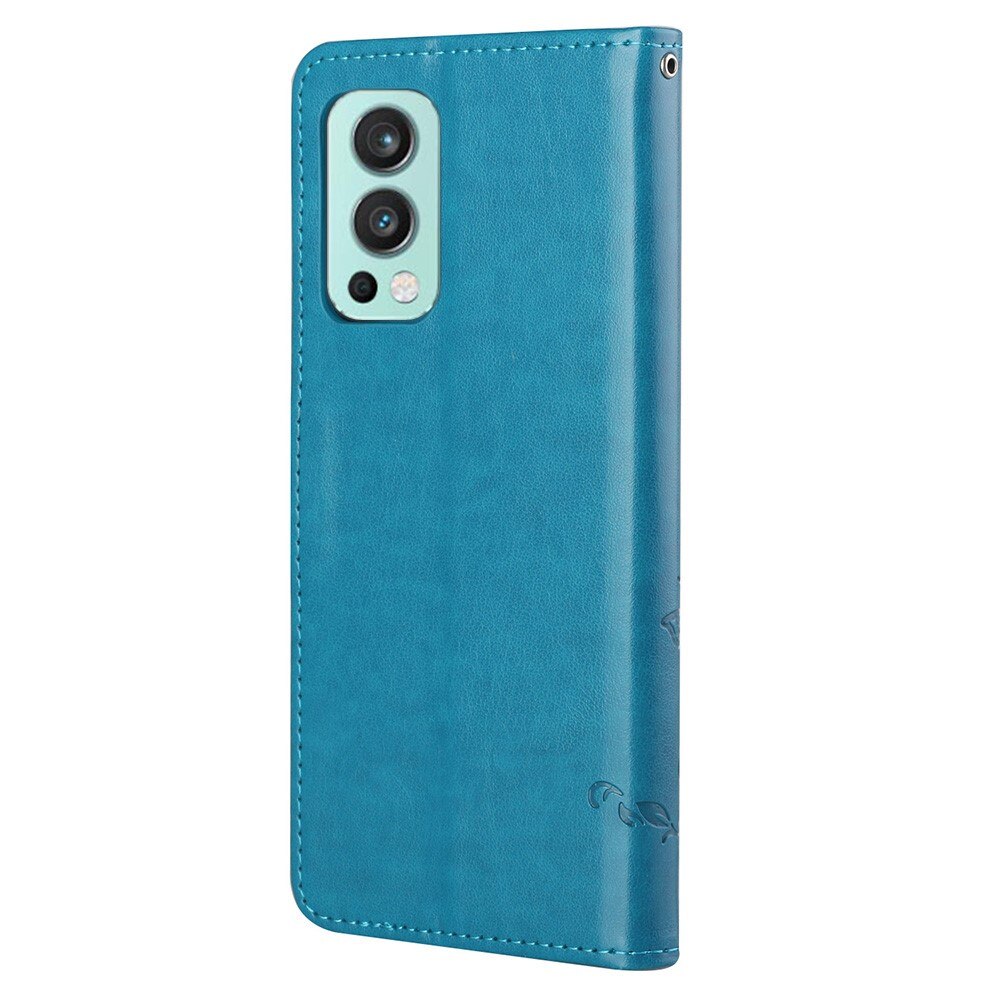 OnePlus Nord 2 5G Leren vlinderhoesje Blauw