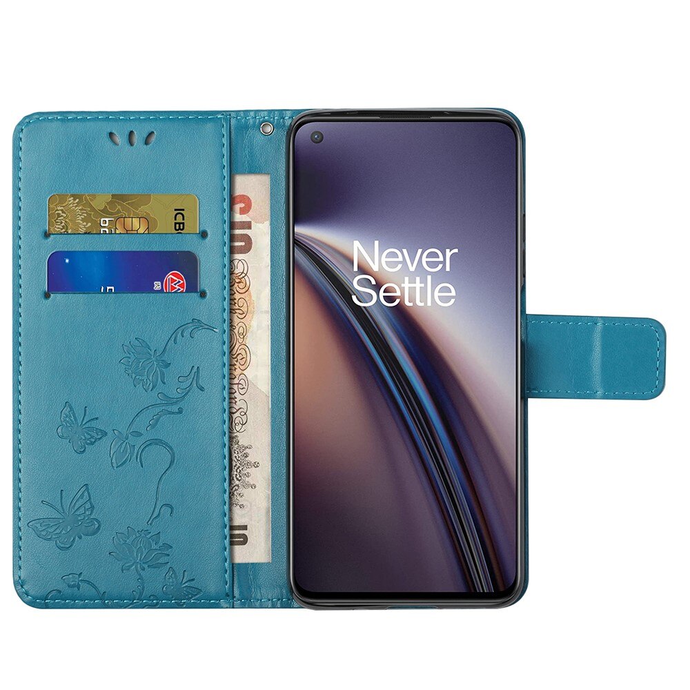 OnePlus Nord 2 5G Leren vlinderhoesje Blauw