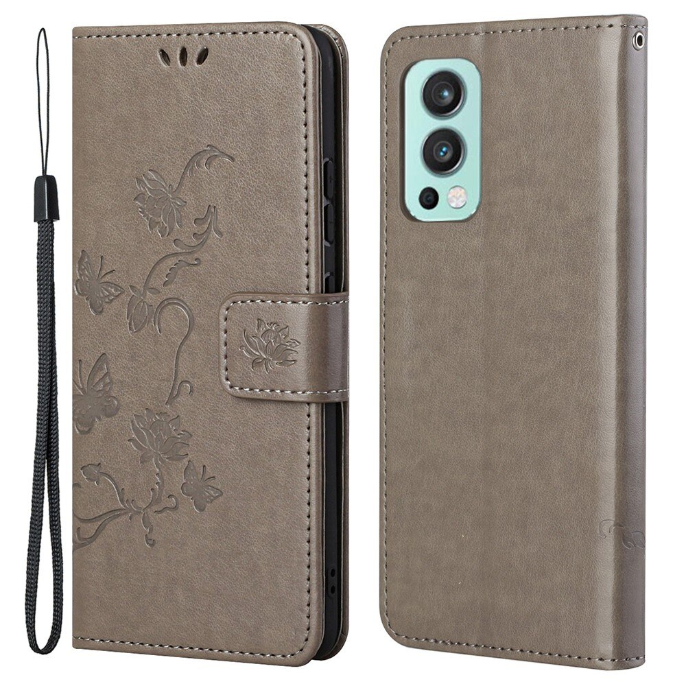  OnePlus Nord 2 5G Leren vlinderhoesje Grijs