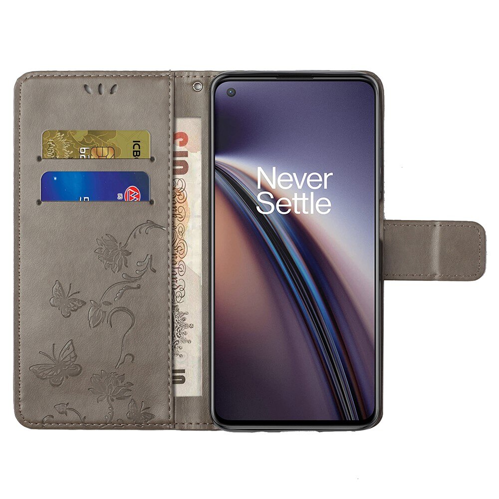  OnePlus Nord 2 5G Leren vlinderhoesje Grijs