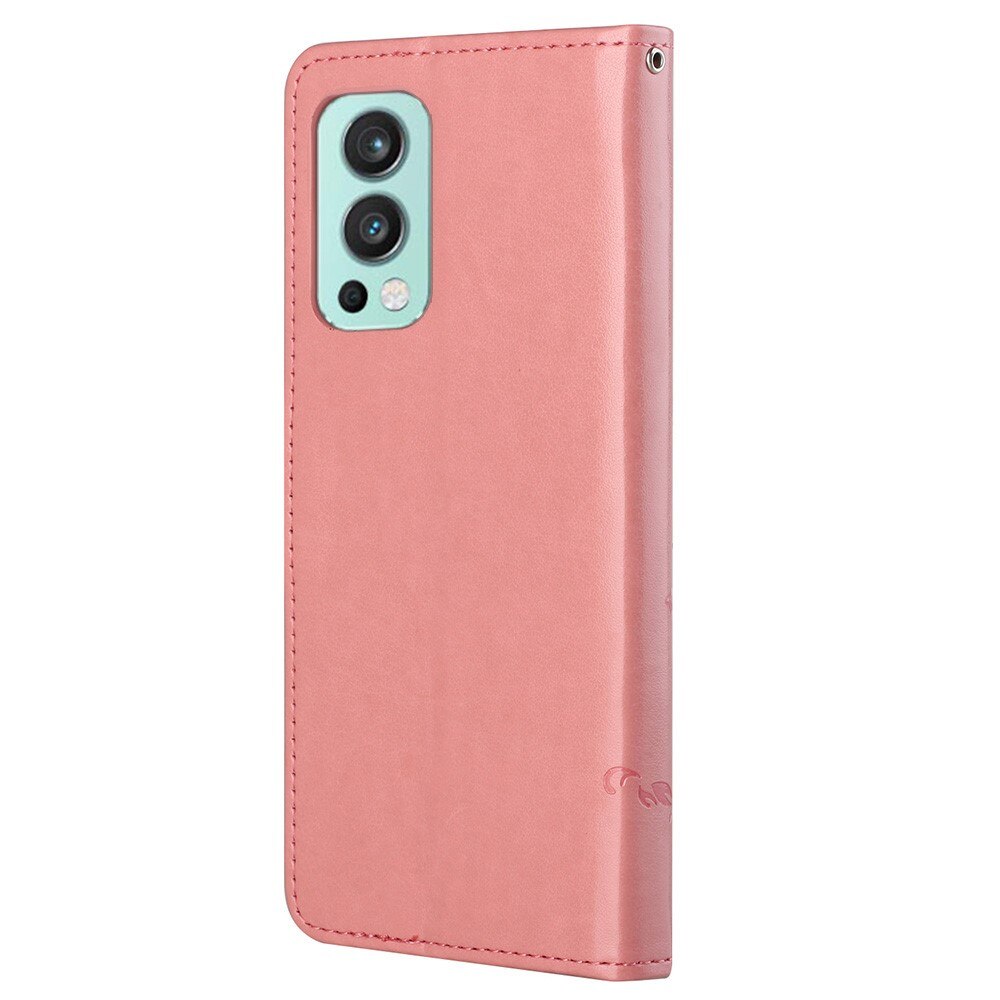  OnePlus Nord 2 5G Leren vlinderhoesje Roze