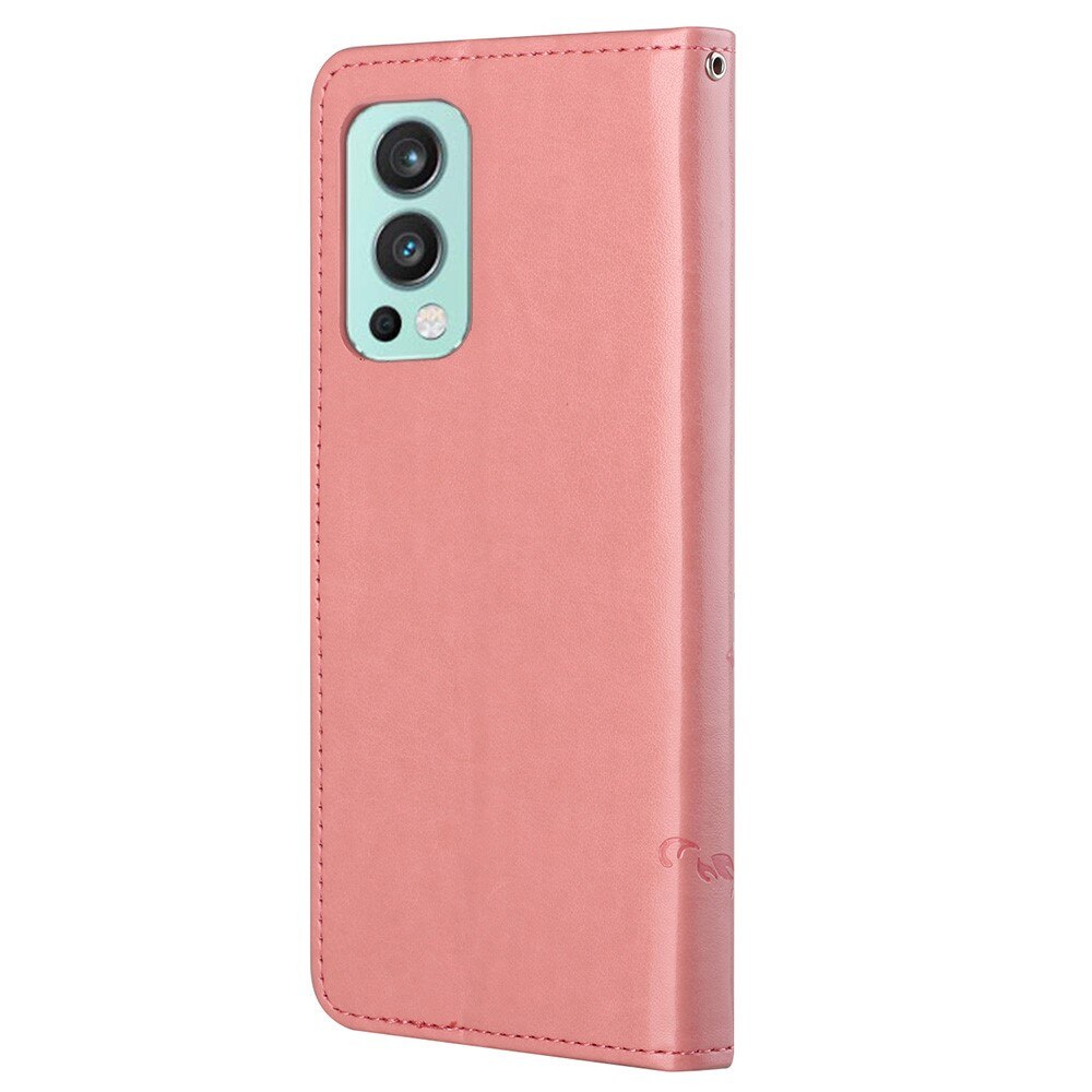 OnePlus Nord 2 5G Leren vlinderhoesje Roze