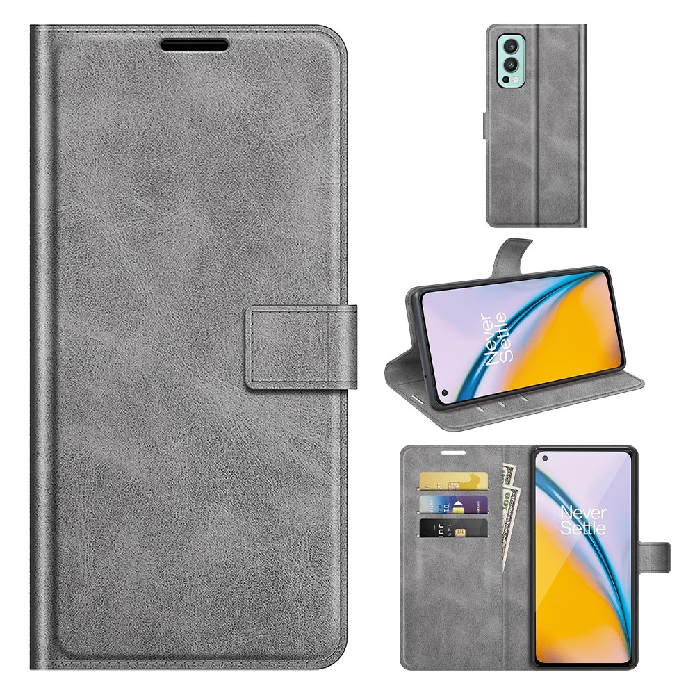 OnePlus Nord 2 5G Leather Wallet Grey