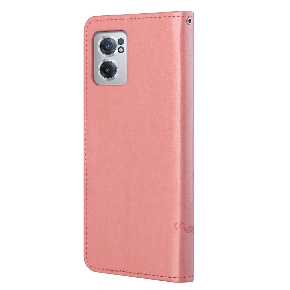  OnePlus Nord CE 5G Leren vlinderhoesje Roze